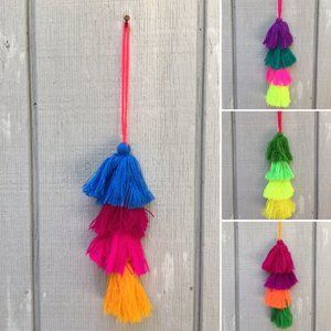 Handmade Rainbow Mexican Tassel Pom Pom